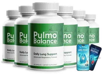 Pulmo Balance bottle bundle with two digital wellness guides